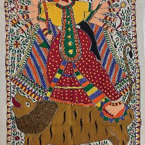 Beautiful Mithila Painting Durga Maa Poster